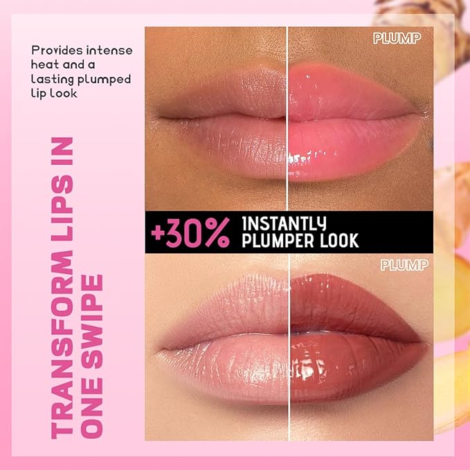 DAGEDA Lip Plumper Gloss,Glossy Liquid Lipstick with Ginger Extract,Highly Pigmented Plumping Lip Gloss,Fuller Looking Lips,Moisturizing Lip Gloss for Women,0.28oz(Neutral)