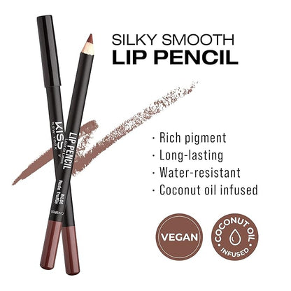 KISS New York Professional Slim Lip Pencil, Creamy Soft Lip Liner, Smooth Long-Lasting Rich Lip Color, Natural Lip Makeup, Water-Resistant Lip Crayon (Nude Truffle)