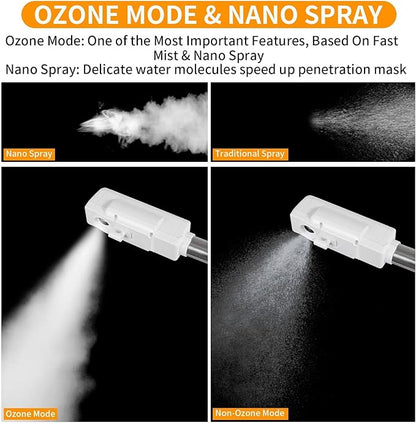 Professional Facial Steamer, Hot Mist Spray, Vaporizador Facial Steamer for Esthetician, Height Adjustable, SPA at Home, White