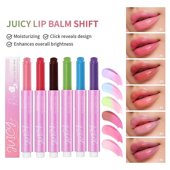 MAEPEOR Tinted Lip Balm 6 Colors Blueberry)