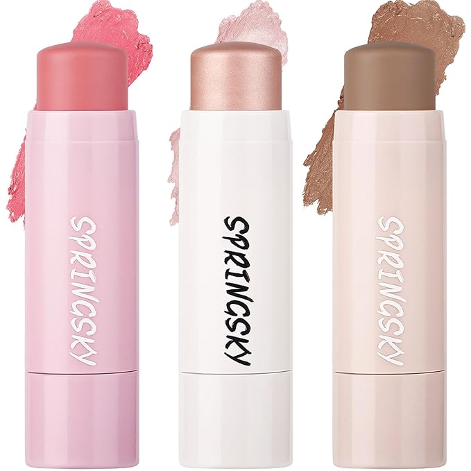 Face Stick Trio 3Pcs Multi Makeup Blush Highlighter