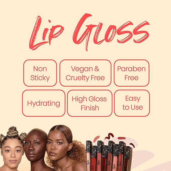 The Lip Bar Vegan Non-Sticky Lip Gloss, with Hydrating Shea Butter for a Lightweight, High Shine Finish, Heart Breaker - Milk Chocolate Opaque