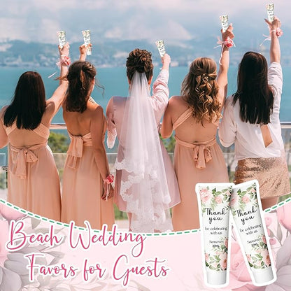36 Pcs Sunscreen for Wedding Favors SPF 30 Wedding Mini Sunscreen Lotion 1 oz Travel Sunscreen Bulk Bridal Shower Favors Gifts for Wedding Guest Gifts Party Supplies (Flower)
