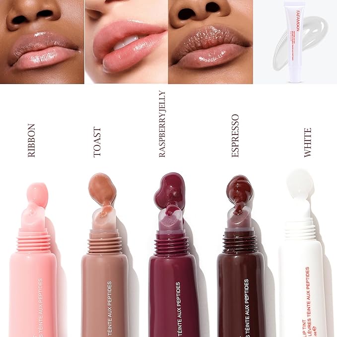 5 Colors Hydrating Lip Gloss, Shiny Jelly Lip Plumping Lip Balms, Long Lasting Nourishing Non-sticky Fresh Clear Smooth Lip Care
