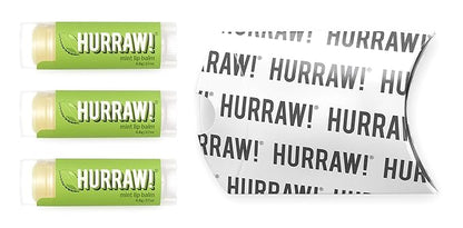 Hurraw! Mint Lip Balm, 3 Pack: Palm