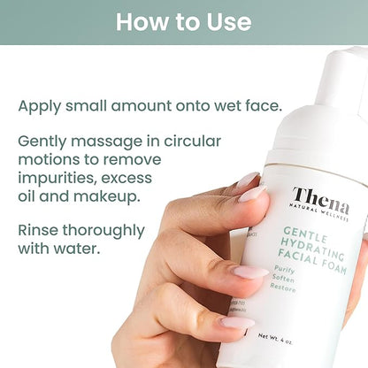 Thena Organic Relaxation Bath Soak and Organic Gentle Hydrating Face Foam Cleanser Bundle