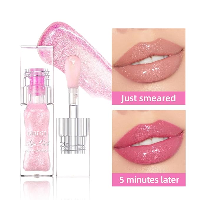 Magic Color Changing Lip Oil, Cosmetics Color Changing Lip Oil, Warm Change Hydrating Lip Gloss, Long Lasting Shimmery Lip Glow Oil, Moisturizing Non-sticky Fresh Texture Lip Oil (Set K, 2)