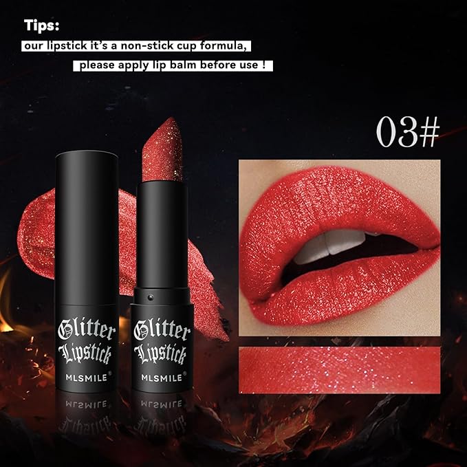 Matte to Glitter Shine Lipstick,Diamond High Pigmented Metallic Lips Makeup Long Lasting Waterproof Glitter Sparkly Glossy Lip Gloss for Women (7 Colors)