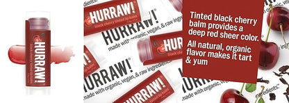 Hurraw! Black Cherry Tinted Lip Balm, Palm