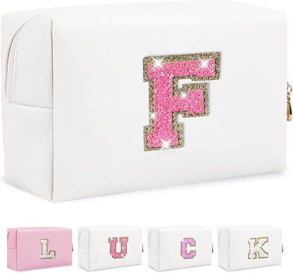 Personalized initial letter makeup bag,
