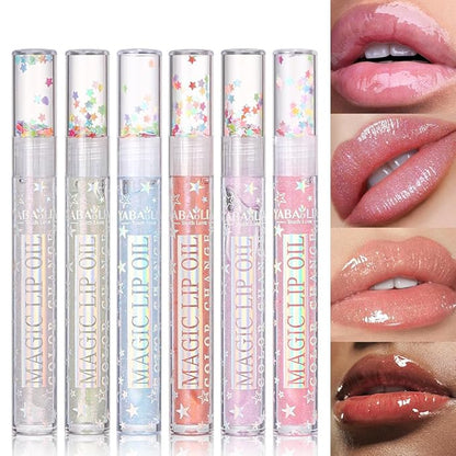 Mirror Water Lip Gloss Moisturizing Waterproof Lip Tint Smooth Long-Lasting Wear Non-Stick Cup Not Fade Beauty Lip Oil Lip Glaze Liquid Shine Glossy for Nourished, Fuller-Looking (06# Pink)