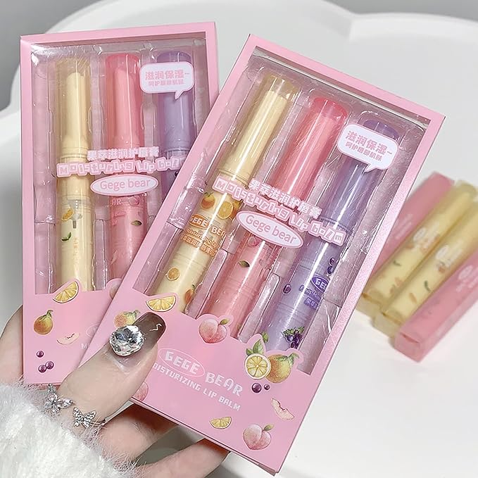 3 Colors Jelly Lipstick, Tinted Lip Gloss Heart Gloss