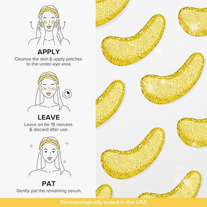 MAREE Ultimate Eye and Face Revitalization Bundle - 24K Gold Under Eye Patches & Collagen Facial Masks for Ageless Beauty for Total Skin Rejuvenation