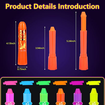 30PCS Glow in the Dark Body & Face Party Supplies