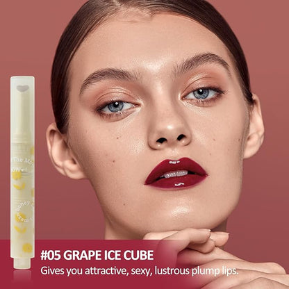 Jelly Lipstick, Tinted Lip Gloss Heart Shape Lip Glaze, Moisturizing and Hydrating Glossy Lip Gloss Lip Balm, High-shine Finish Lip Makeup Lip Pen for Nourished, Fuller-looking Lips (#05)