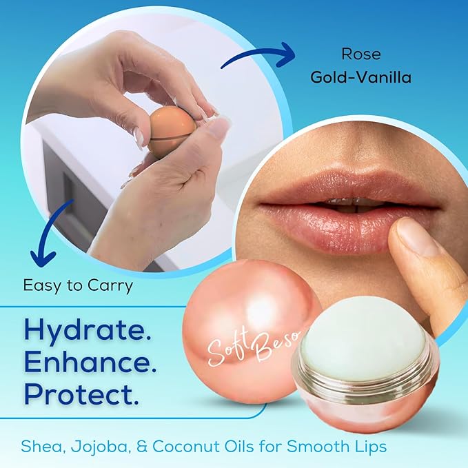 SoftBeso Lip Balm (Rose Gold-Vanilla) Flavored