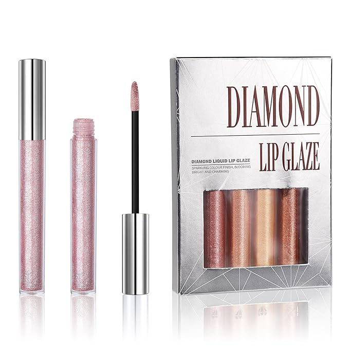 COOSA Glitter Liquid Lipsticks, Diamond Shimmer Metallic Lipstick Glitter