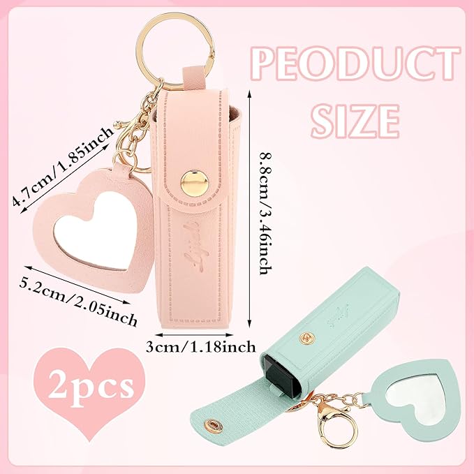 Ouligay 2 Pieces Leather Lipstick Cases Portable Lipstick Ouligay