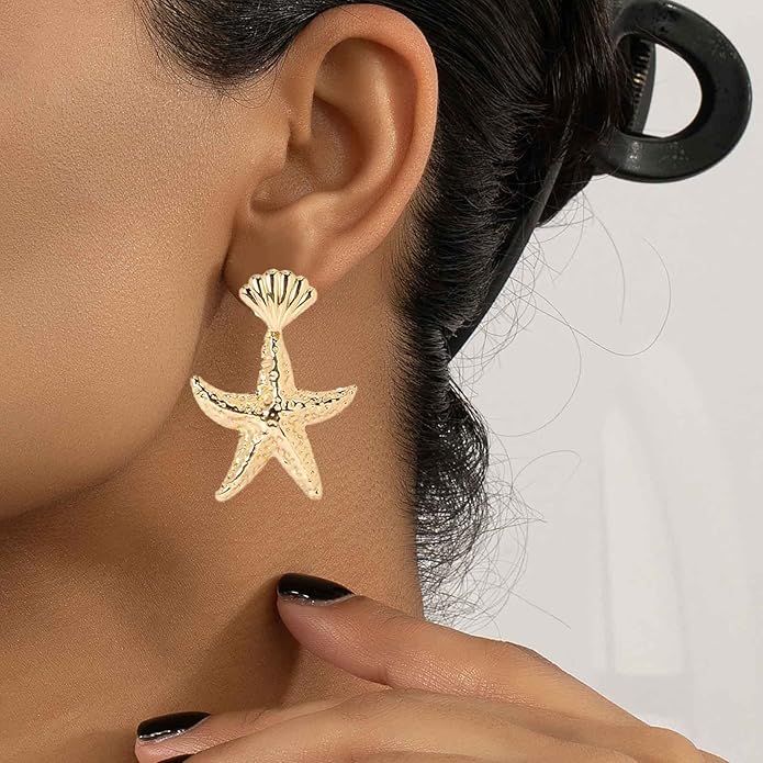 Vintage Starfish Dangle Earrings Starfish Drop