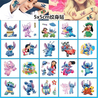 40pcs Stitch Temporary Tattoos for Kids Party Favors Parent-child game(Blue-B)