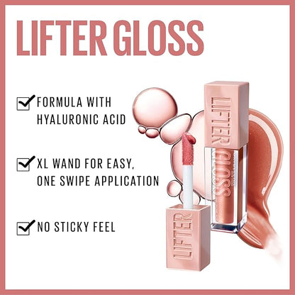 Maybelline Lifter Gloss, Hydrating Lip Gloss with Hyaluronic Lip