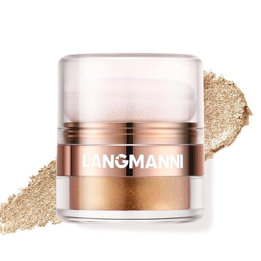 Glitter Body Highlighter Powder Body Shimmer Sparkle Face head（ Golden）