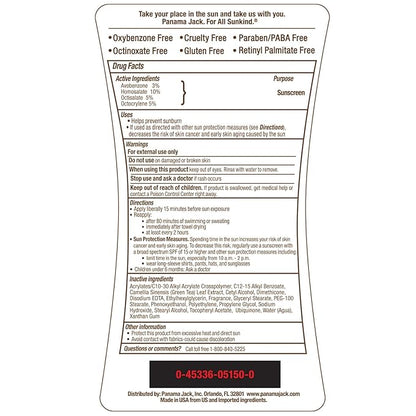 Panama Jack Sunscreen Suntan Lotion - SPF 50, Broad Spectrum UVA/UVB Protection, PABA, Paraben, Gluten & Cruelty Free, 6 FL OZ (Pack of 12)