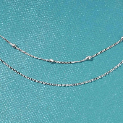 Boho Layered Satellite Choker Necklace Gold Ball Chain