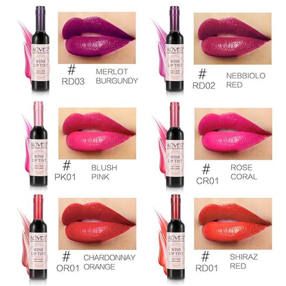 Wine Lip Tint 6 Colors, Waterproof Long Lasting Long
