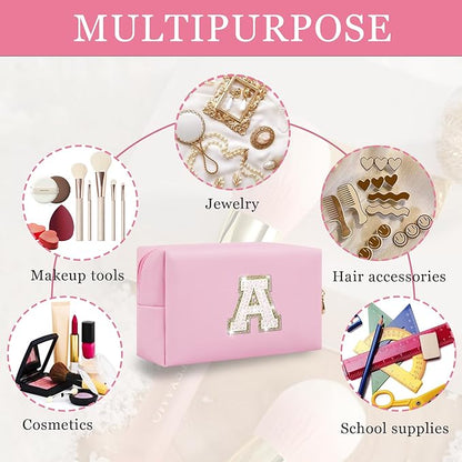 Personalized initial letter makeup bag,