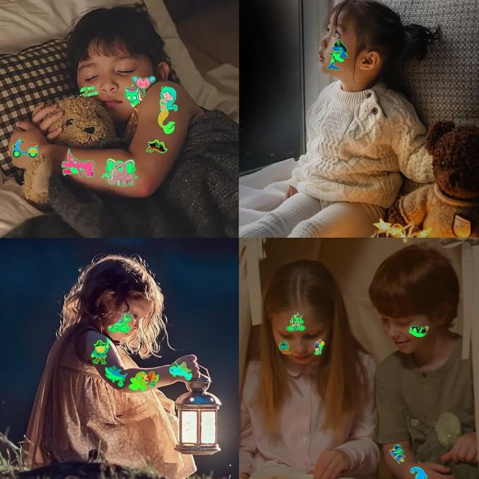 700+Pcs Luminous Tattoos For Kids, Glow In The 60 Sheets