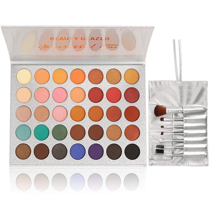 35 Colors Eyeshadow Palette with 7Pcs