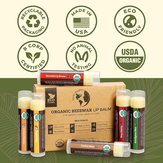 USDA Organic Lip Balm 6-Pack by