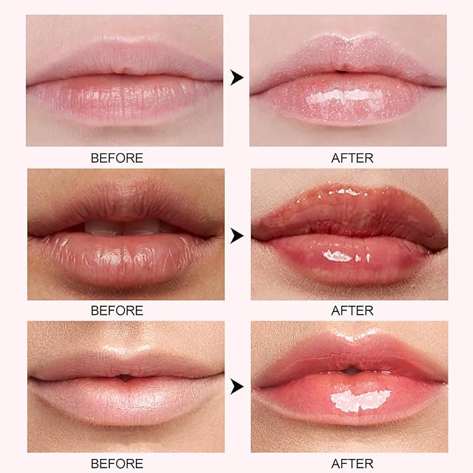 6 Colors Lip Plumper, Hydrating & Smooth Lip Wrinkles, Enhancing Plump Effect for Fuller Lips High Shine Lip Glaze Long Lasting Nourishing Lip Plumper for Women Girls (# 03)