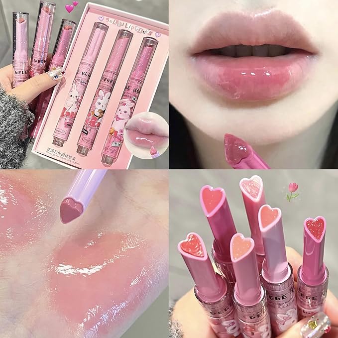 6 Colors Cute Jelly Lipstick Set, Shine Hydrating Hydrating