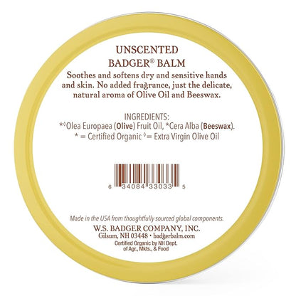 Badger - Unscented Dry Skin Balm,