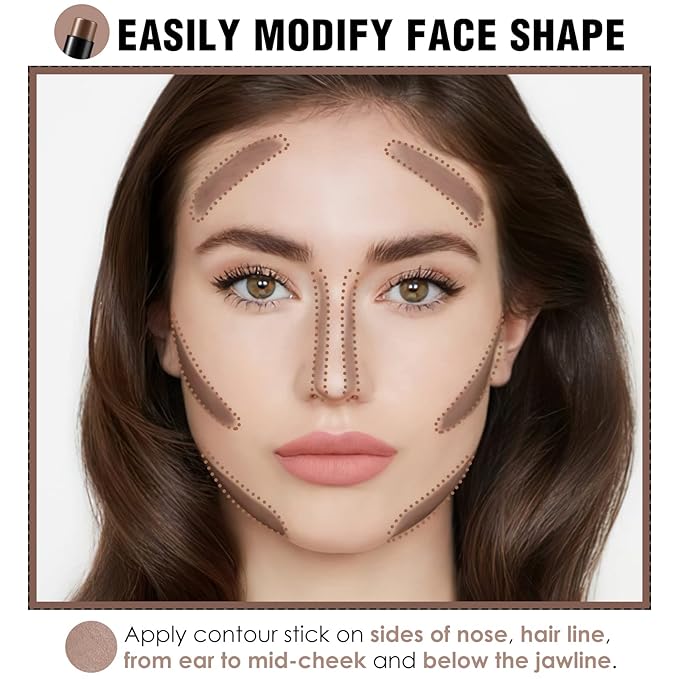 FOCALLURE Cream Contour Stick, Matte Bronzer Stick, Professional