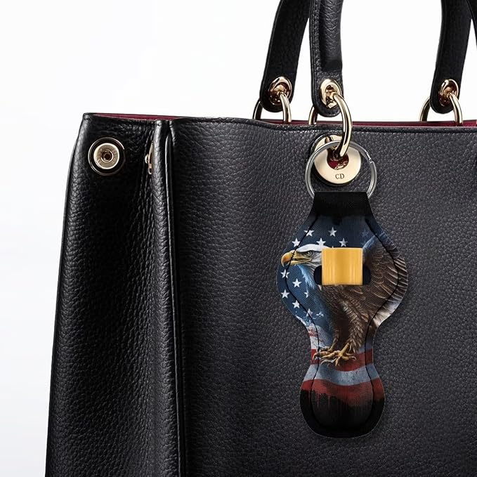 Chapstick Holder Keychain for Lipstick Lip Girls