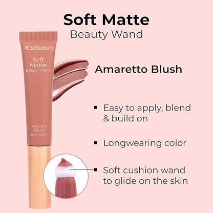 MCoBeauty Soft Matte Beauty Wand, Amaretto Blush, Velvety