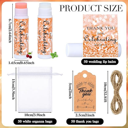 50 Set Wedding Party Lip Balm Bags