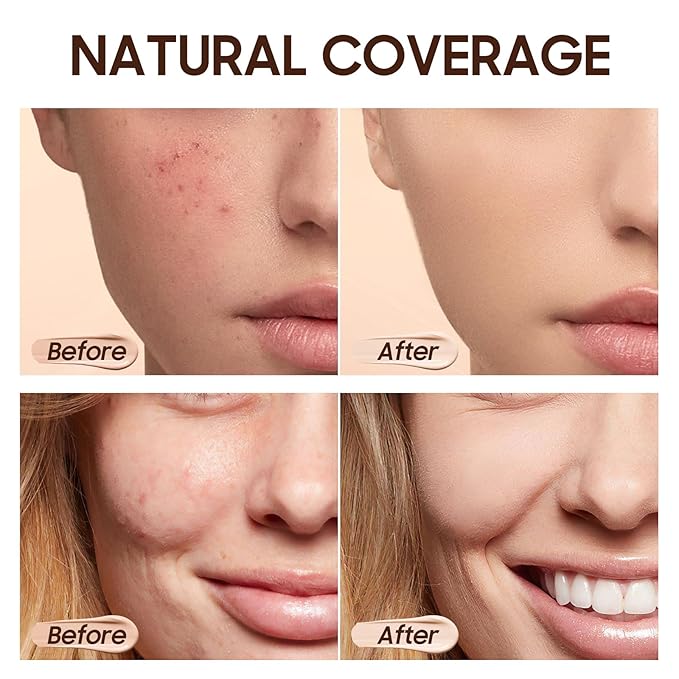 Matte Full Coverage Liquid Foundation - Lightweight & (#102 Nude)