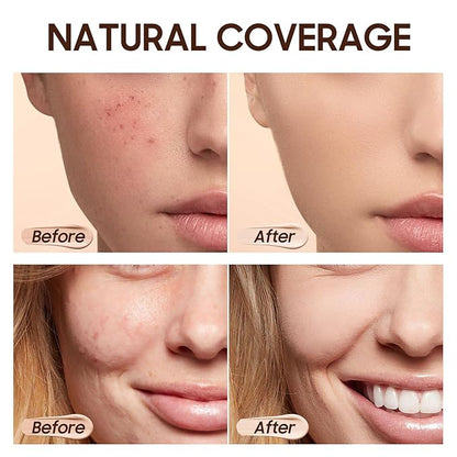 Matte Full Coverage Liquid Foundation - Lightweight & (#102 Nude)