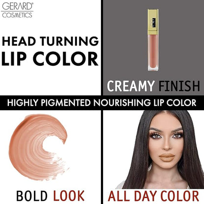 Gerard Cosmetics Color Your Smile Lip Gloss Nude | Super Pigmented Nude Lip Gloss with LED Light and Mirror | Shiny Finish | Hydrating Liquid Lip Color | Cruelty Free and Made in USA