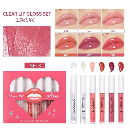 Hydrating Lip Gloss Set 6 Colors Moisturizing Glossy Hydrating