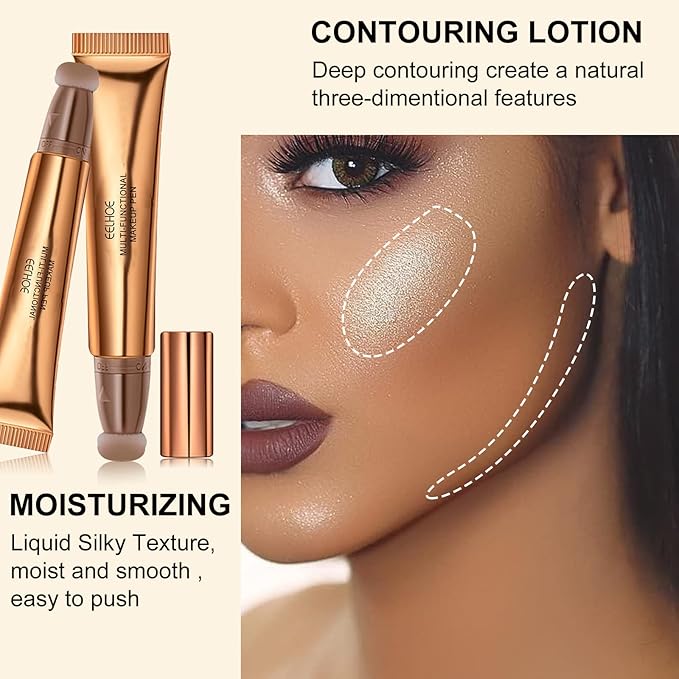 Contour Beauty Wand, Liquid Face Concealer Contouring Highlighter Blush Peach)