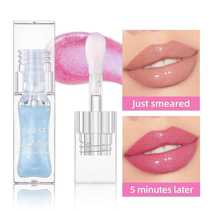 Magic Color Changing Lip Oil, Cosmetics Color Changing Lip Oil, Warm Change Hydrating Lip Gloss, Long Lasting Shimmery Lip Glow Oil, Moisturizing Non-sticky Fresh Texture Lip Oil (Set B, 1)
