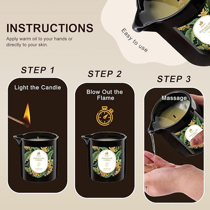 MELONY Massage Oil Candles, Essential Oil+Soy Based, 8.1OZ/230g, Home Spa with Luxurious Body Oil & Lotion Candle, Intensive Skin Treatment Candle, Low Temp Body Safe Wax (Ylang - Ylang)