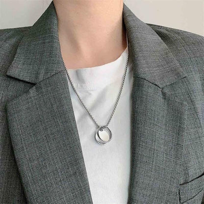 Punk Circle Choker Necklace Coin Disc