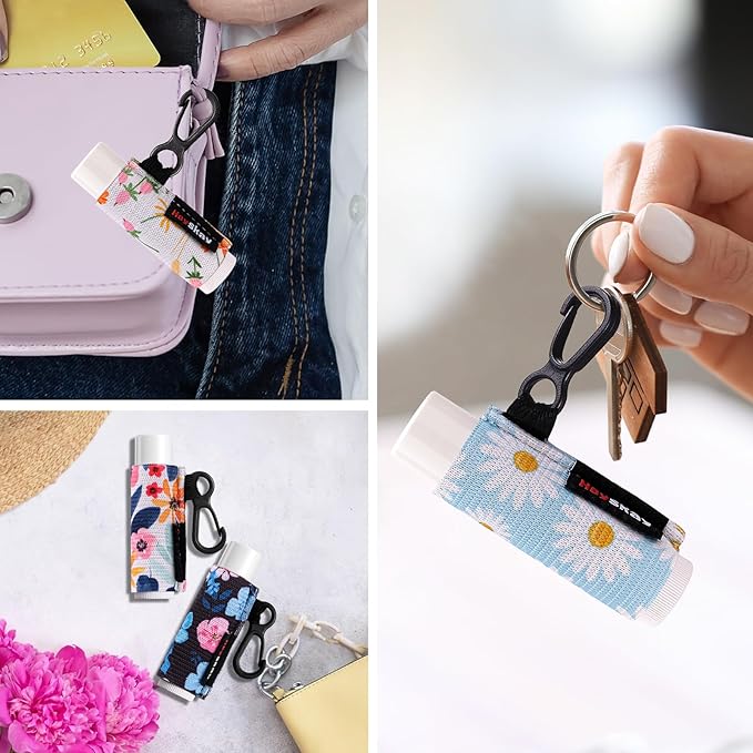 HEYSKAY Lip Balm Holder Keychain Compact Clip O