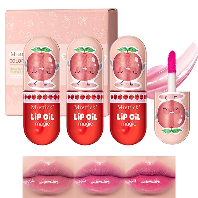 3PCS Lip Gloss,Hydrating Lip Oil Tinted Set | Gloss,Hydrating